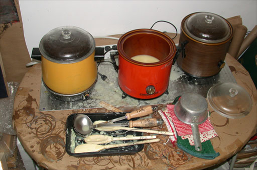 Beeswax melting in crockpots